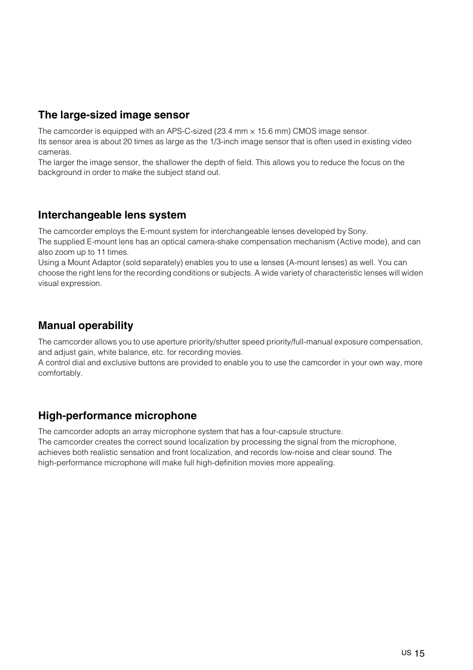 Sony NEX-VG10 User Manual | Page 14 / 161