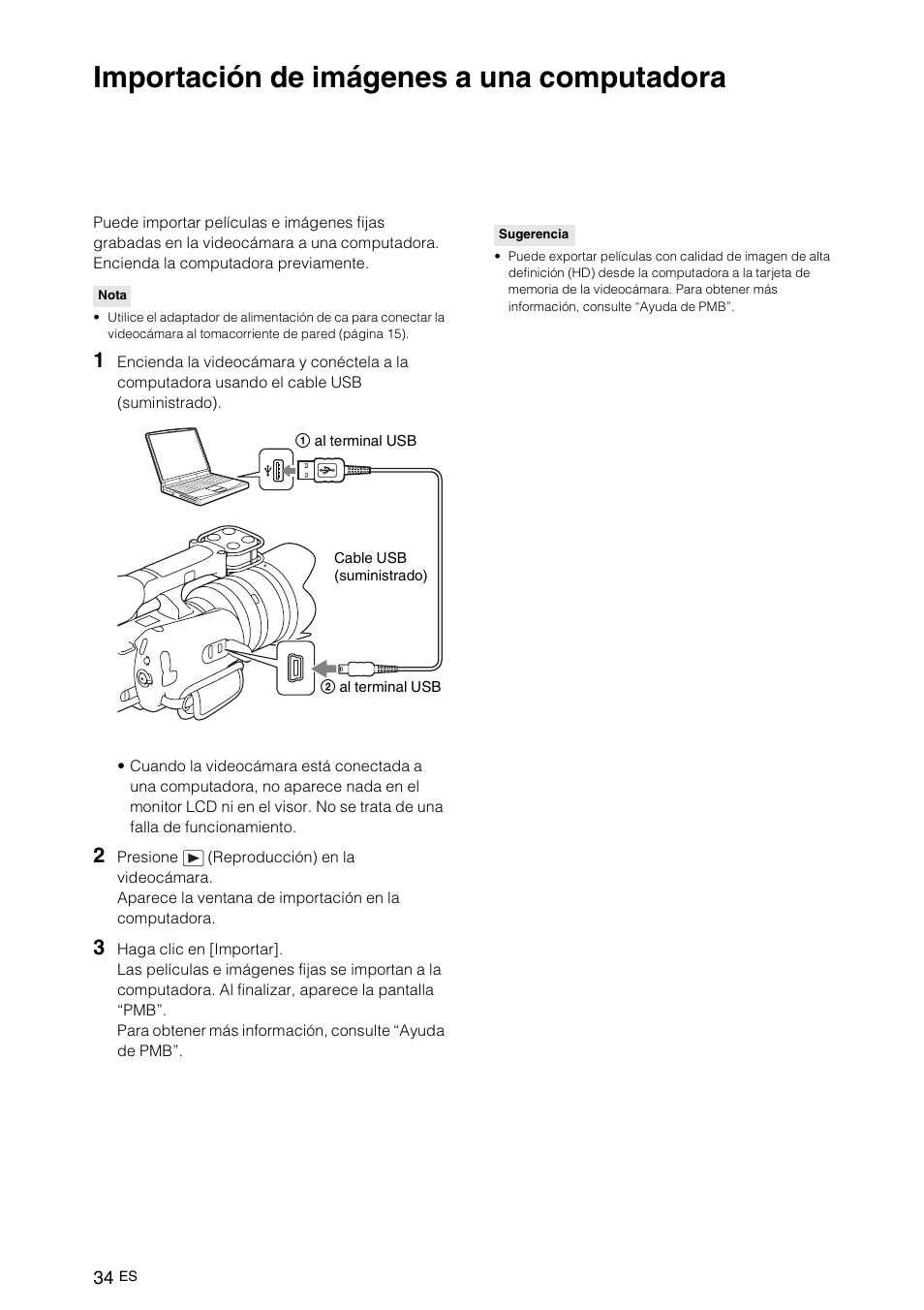 Importación de imágenes a una computadora | Sony NEX-VG10 User Manual | Page 141 / 161