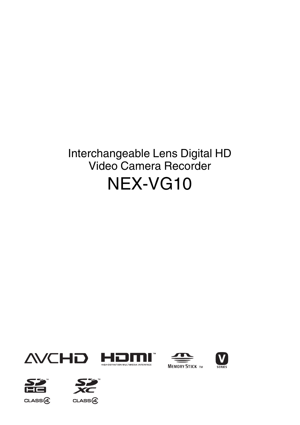 Nex-vg10 | Sony NEX-VG10 User Manual | Page 2 / 161