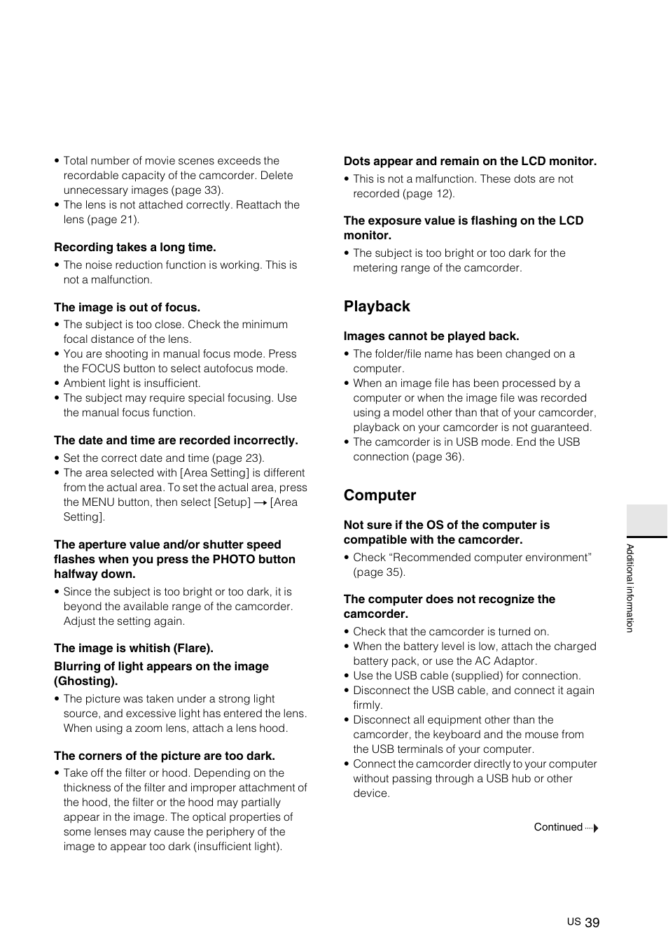 Playback, Computer | Sony NEX-VG10 User Manual | Page 38 / 161