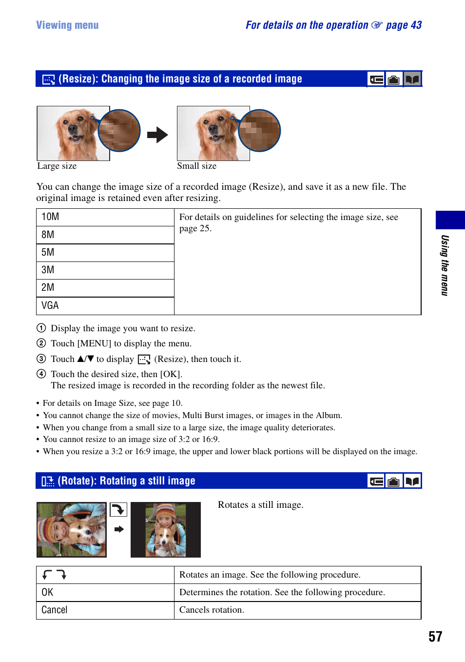 Rotate): rotating a still image | Sony DSC-N2 User Manual | Page 57 / 132