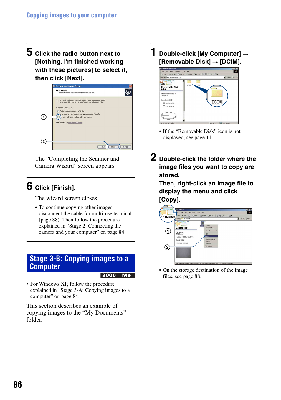 Stage 3-b: copying images to a computer | Sony DSC-N2 User Manual | Page 86 / 132