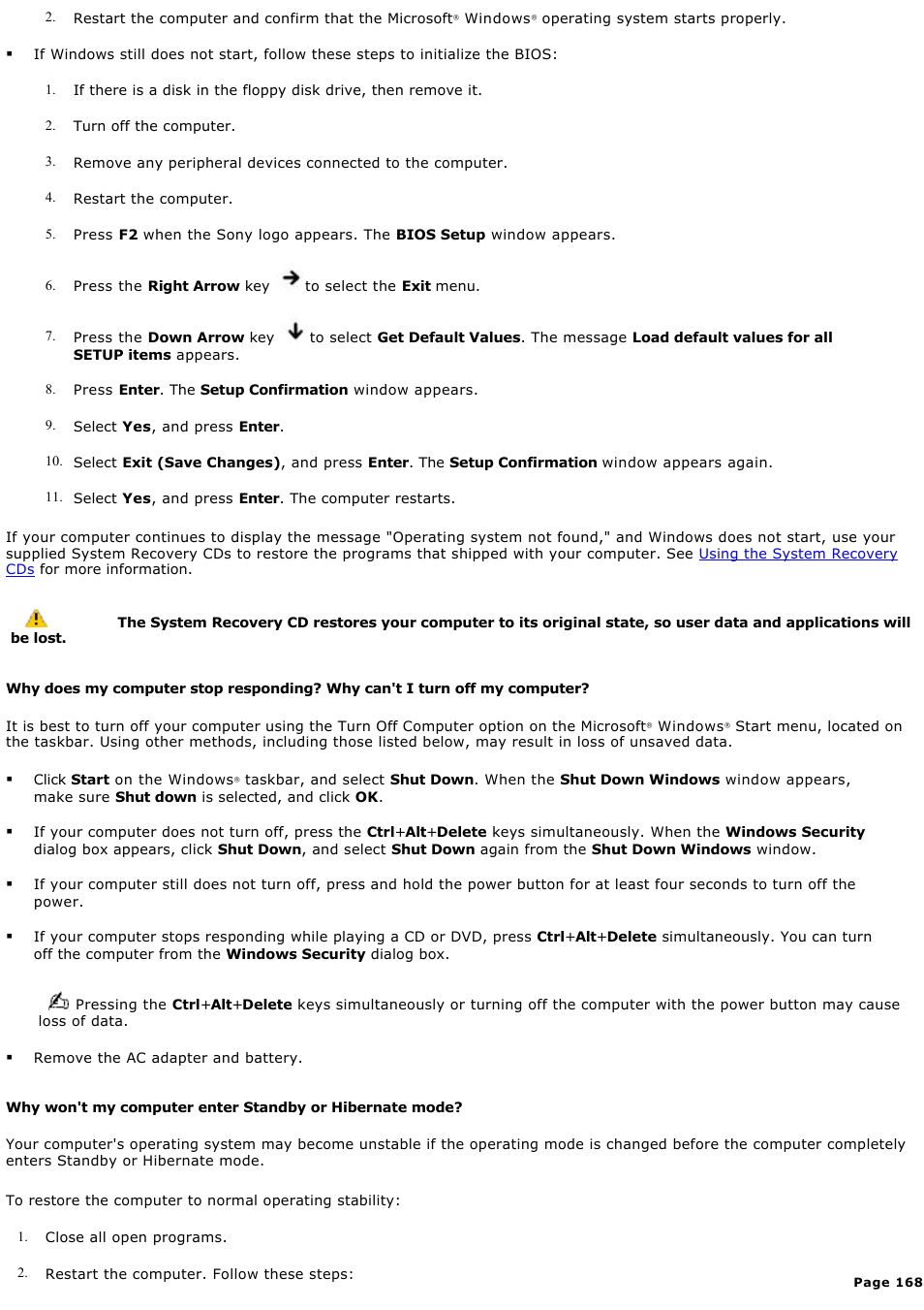 Sony PCG-GRX700P User Manual | Page 168 / 170