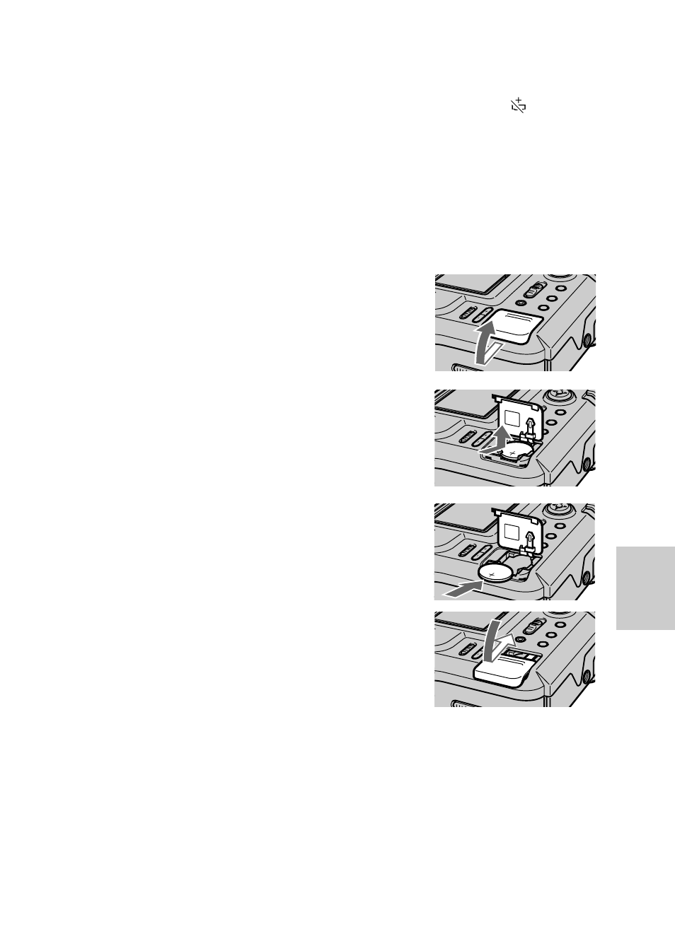 Cambio de la pila de litio de la cámara | Sony MVC-FD71 User Manual | Page 71 / 80