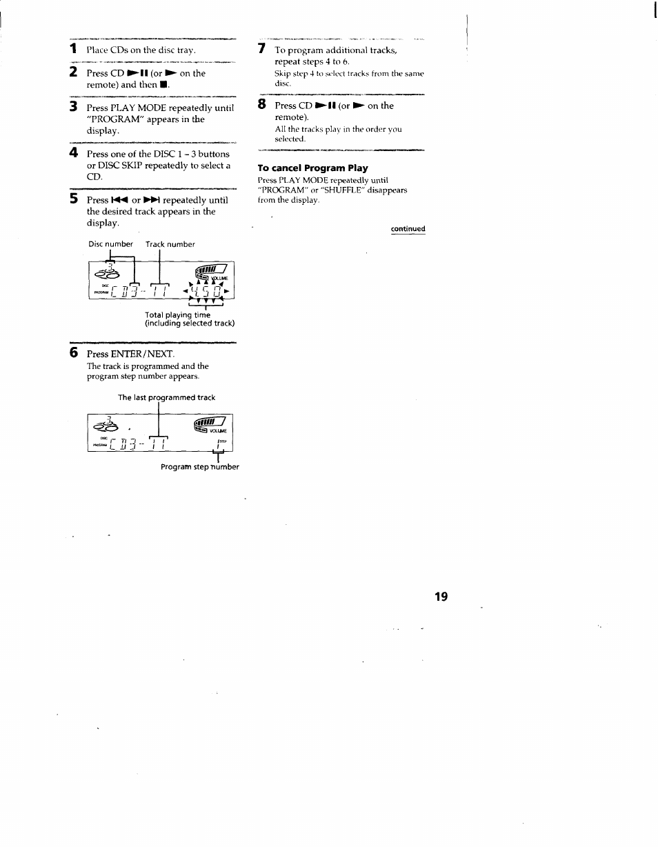 To cancel program play | Sony MHC-RX33 User Manual | Page 19 / 32