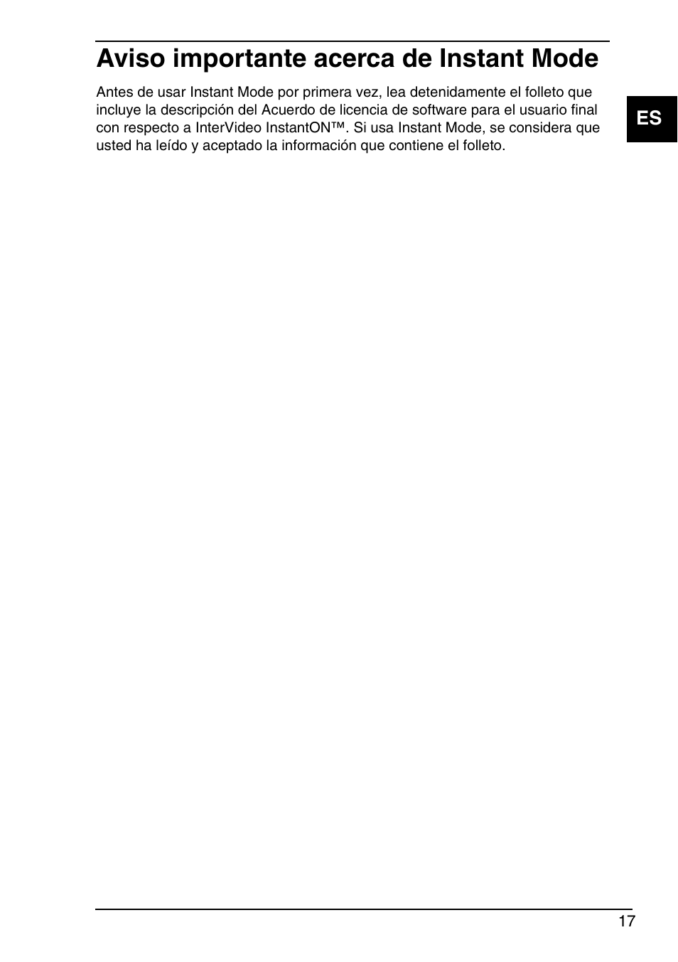 Aviso importante acerca de instant mode | Sony VGN-TX690P User Manual | Page 19 / 36