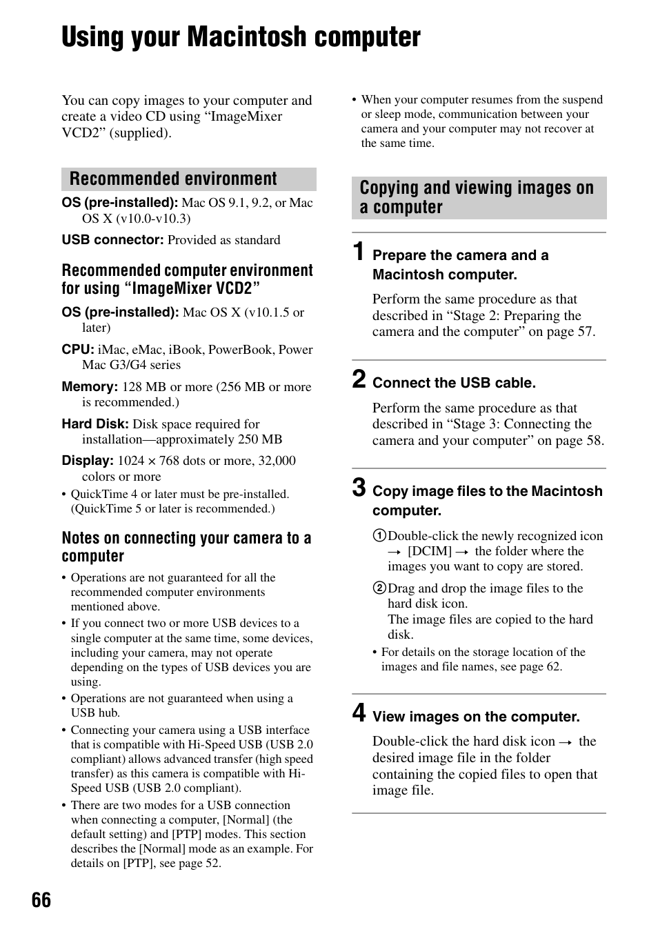 Using your macintosh computer | Sony DSC-T7 User Manual | Page 66 / 103
