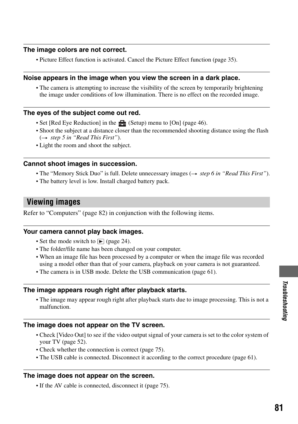 Viewing images | Sony DSC-T7 User Manual | Page 81 / 103