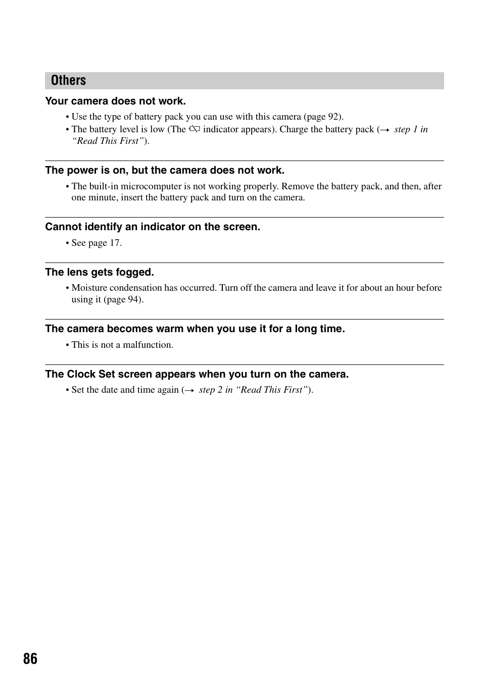 Others | Sony DSC-T7 User Manual | Page 86 / 103