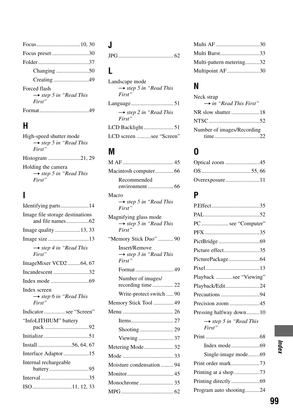 Sony DSC-T7 User Manual | Page 99 / 103