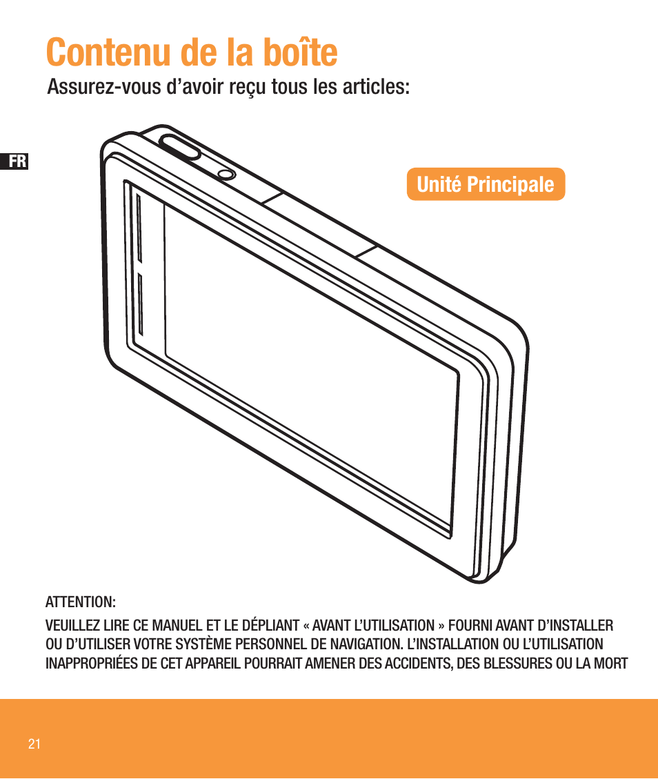 Contenu de la boîte | Sony NV-U73T User Manual | Page 22 / 60