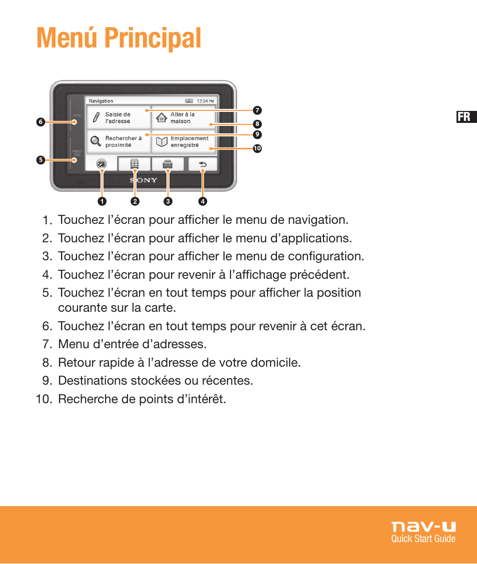 Menú principal | Sony NV-U73T User Manual | Page 31 / 60