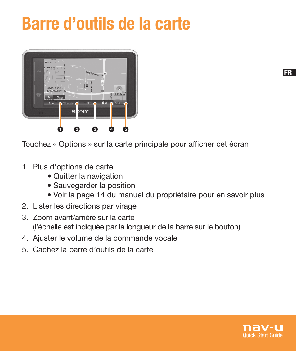 Barre d’outils de la carte | Sony NV-U73T User Manual | Page 35 / 60