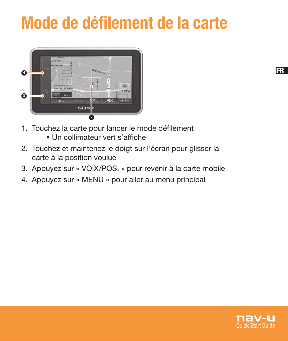 Mode de défilement de la carte | Sony NV-U73T User Manual | Page 37 / 60