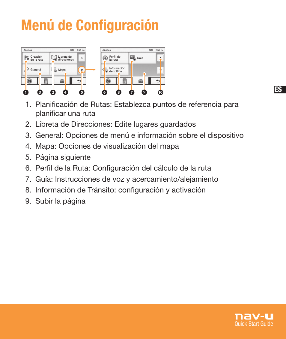 Menú de configuración | Sony NV-U73T User Manual | Page 59 / 60