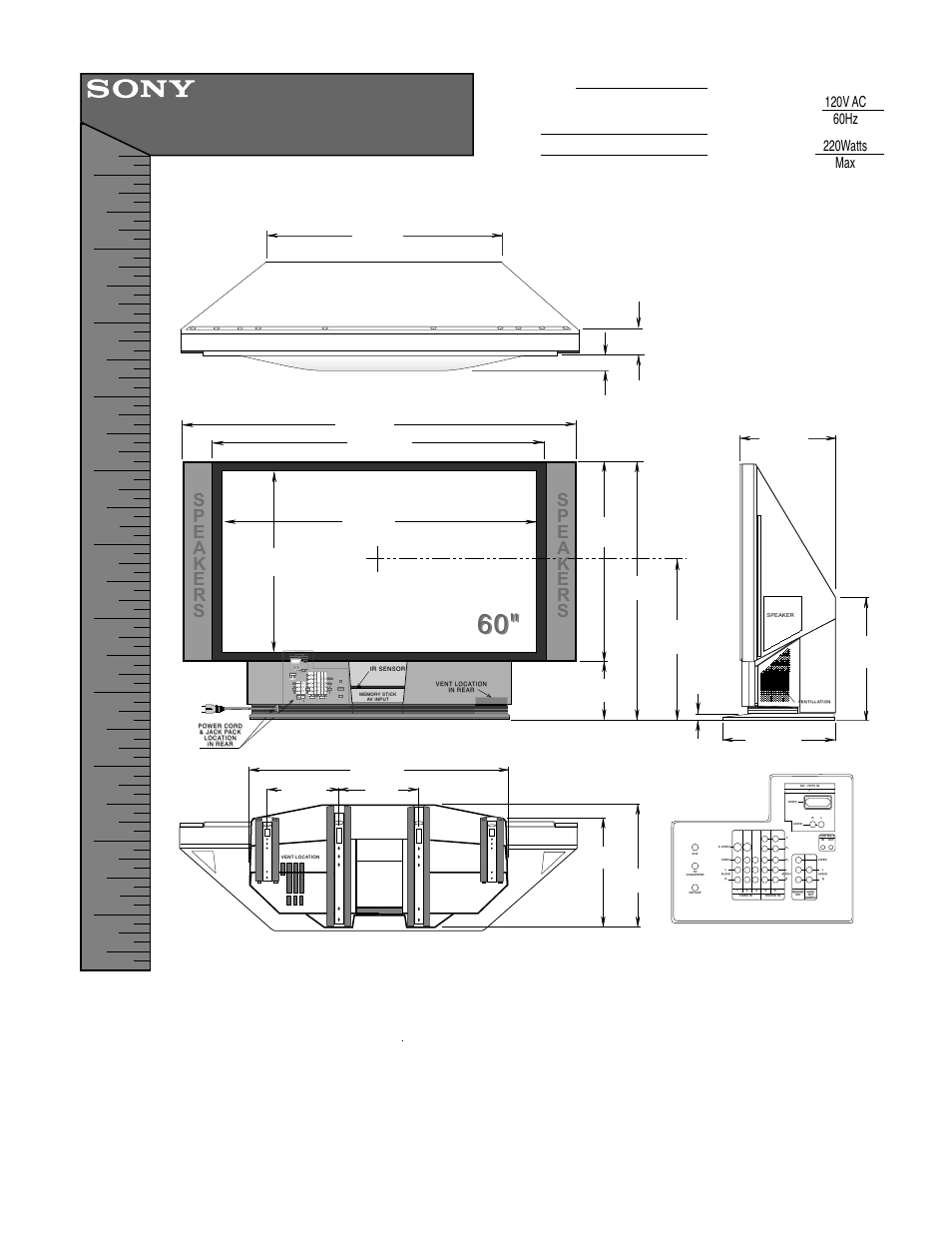 Sony KF-60XBR800 User Manual | 1 page