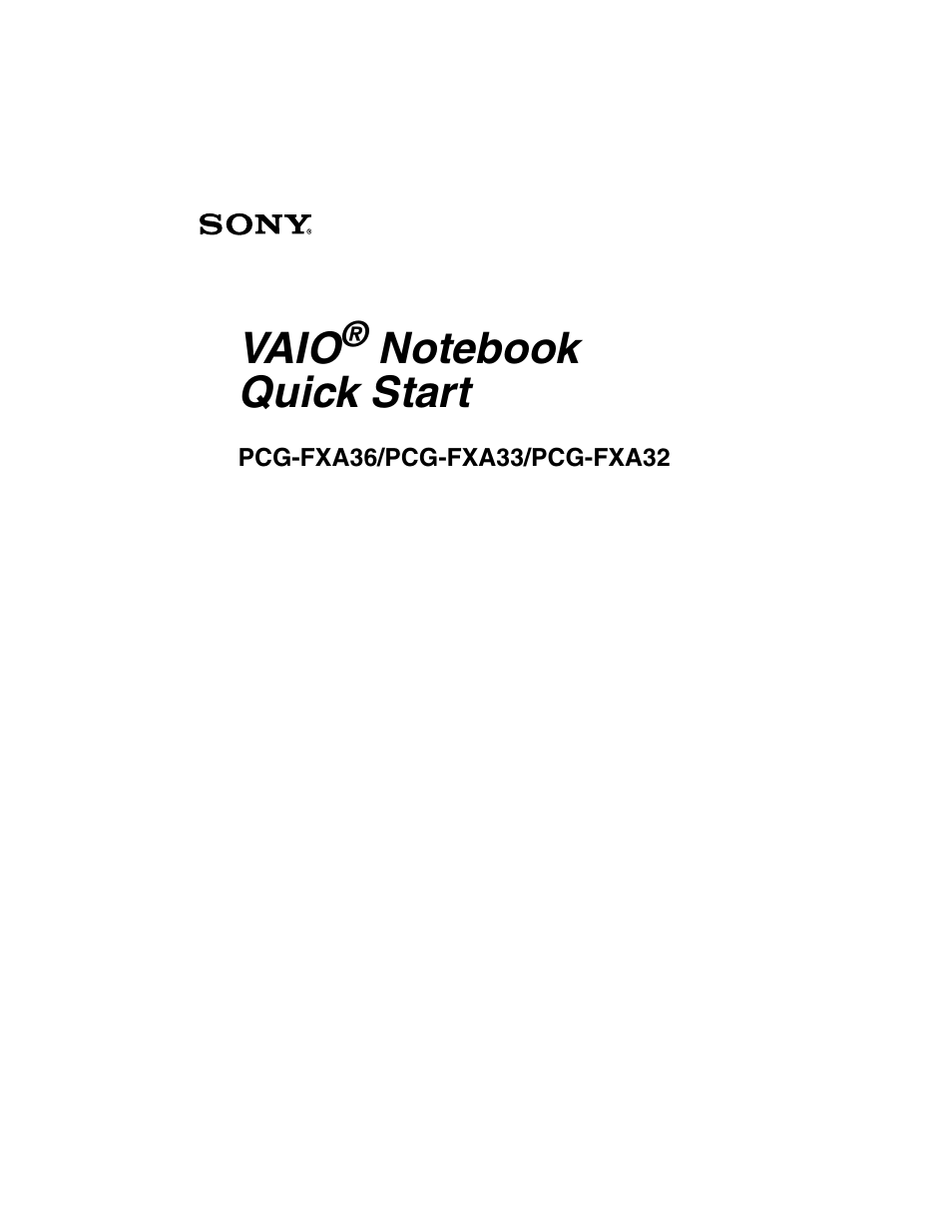 Sony PCG-FXA33 User Manual | 72 pages