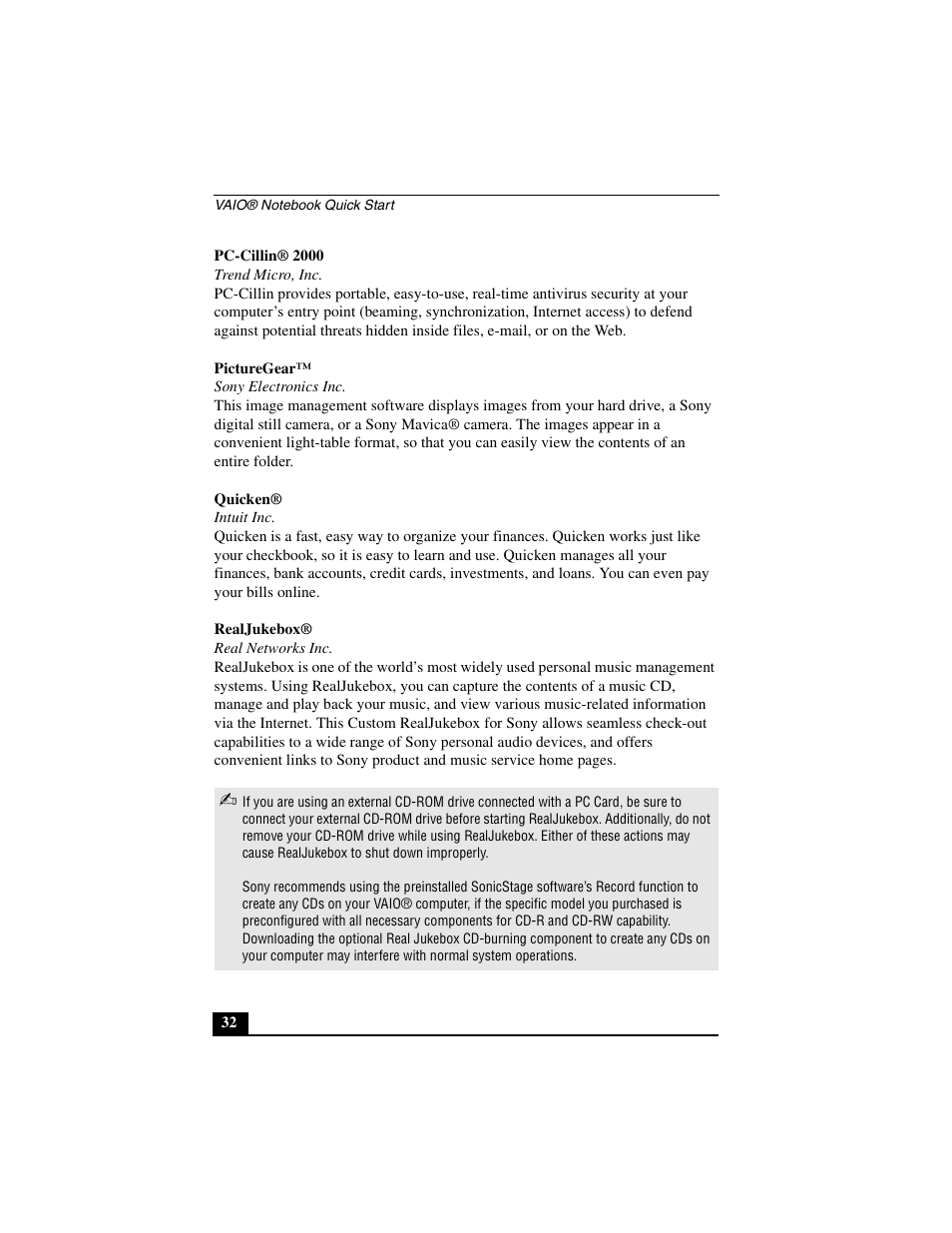 Sony PCG-FXA33 User Manual | Page 32 / 72