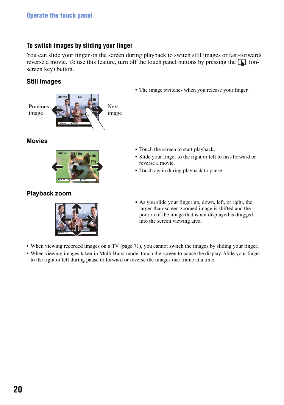 Previous image next image | Sony DSC-T50 User Manual | Page 20 / 120