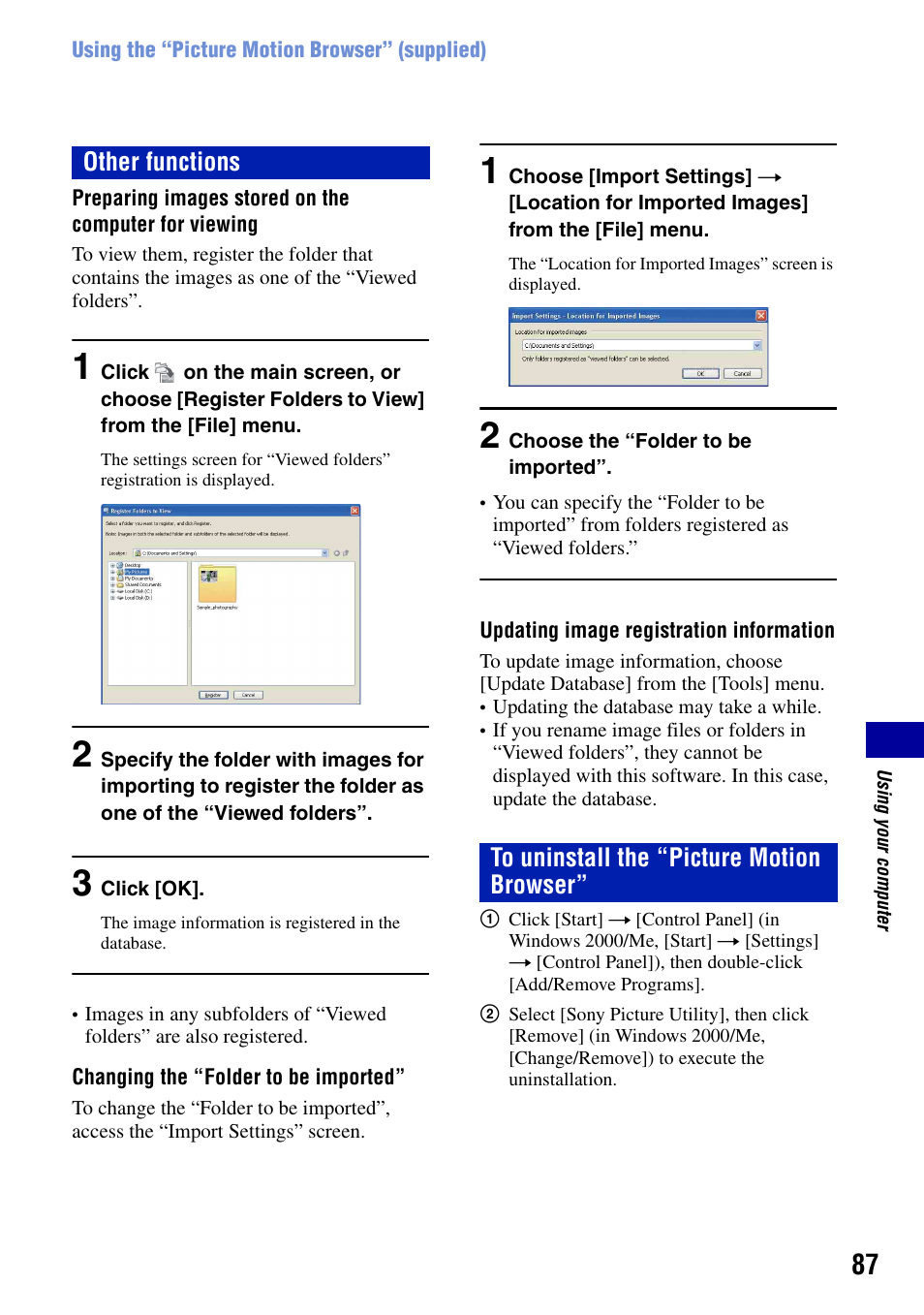 Sony DSC-T50 User Manual | Page 87 / 120