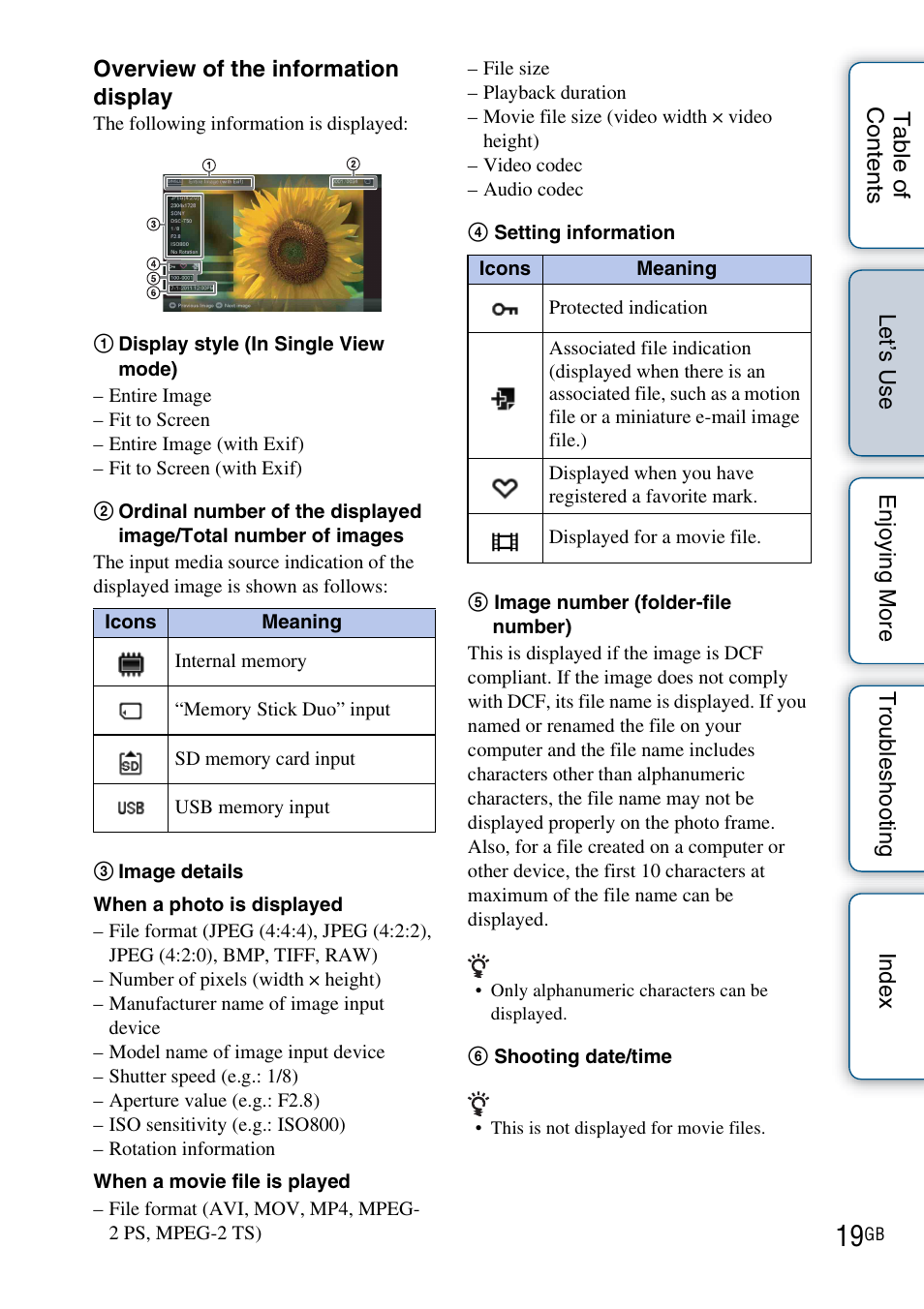 Sony DPF-HD800 User Manual | Page 19 / 63