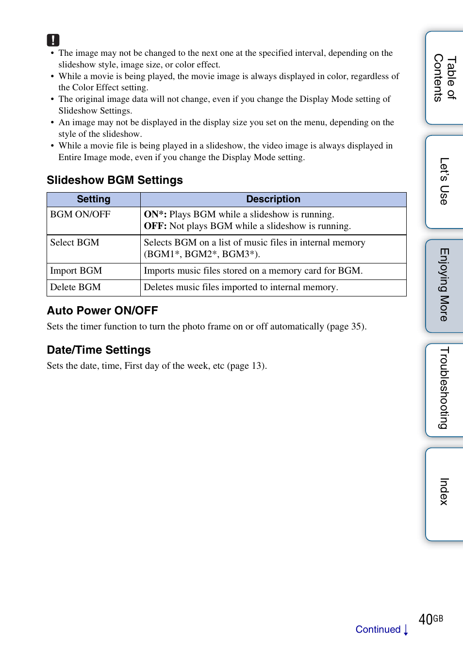 Sony DPF-HD800 User Manual | Page 40 / 63