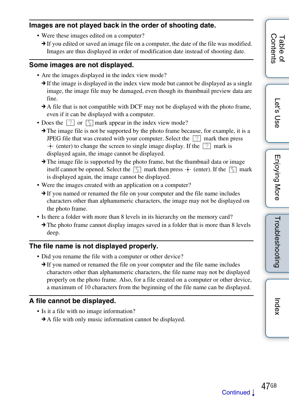 Sony DPF-HD800 User Manual | Page 47 / 63