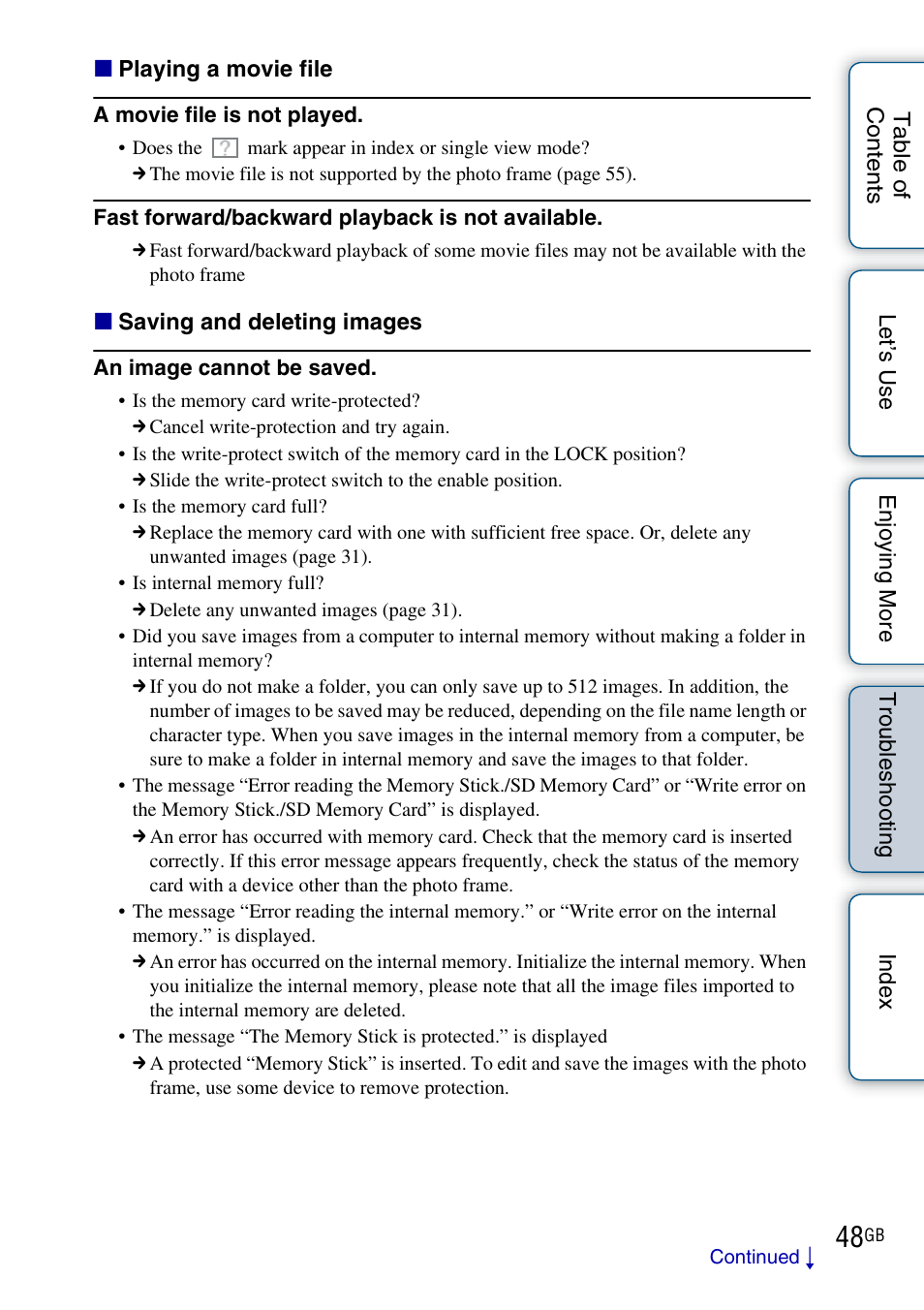 Sony DPF-HD800 User Manual | Page 48 / 63