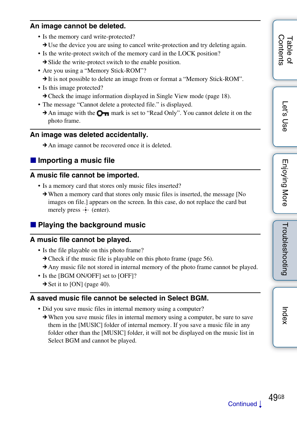 Sony DPF-HD800 User Manual | Page 49 / 63