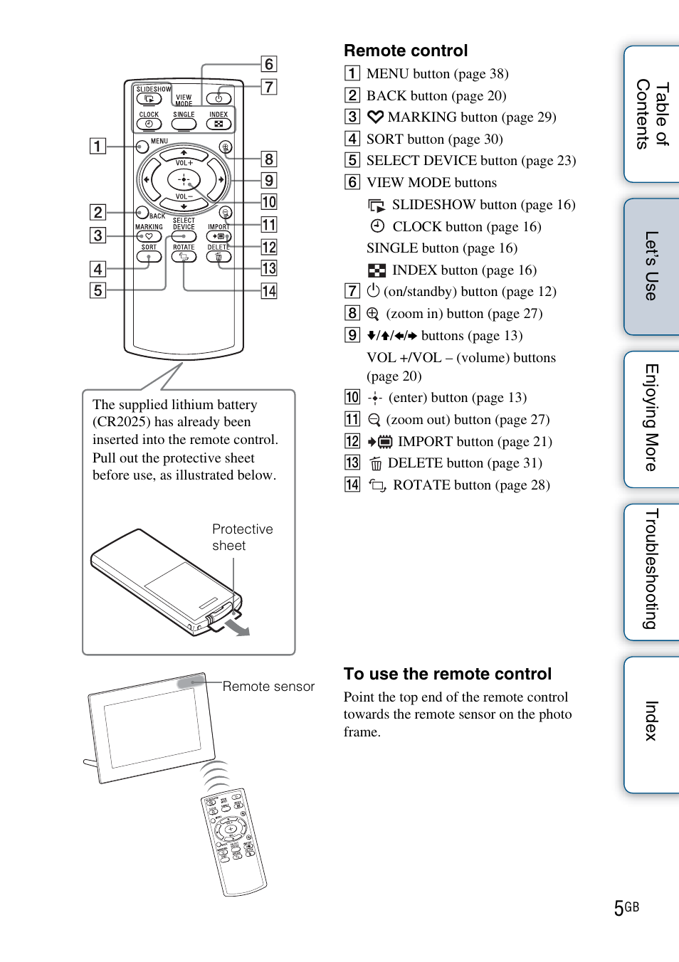 Sony DPF-HD800 User Manual | Page 5 / 63