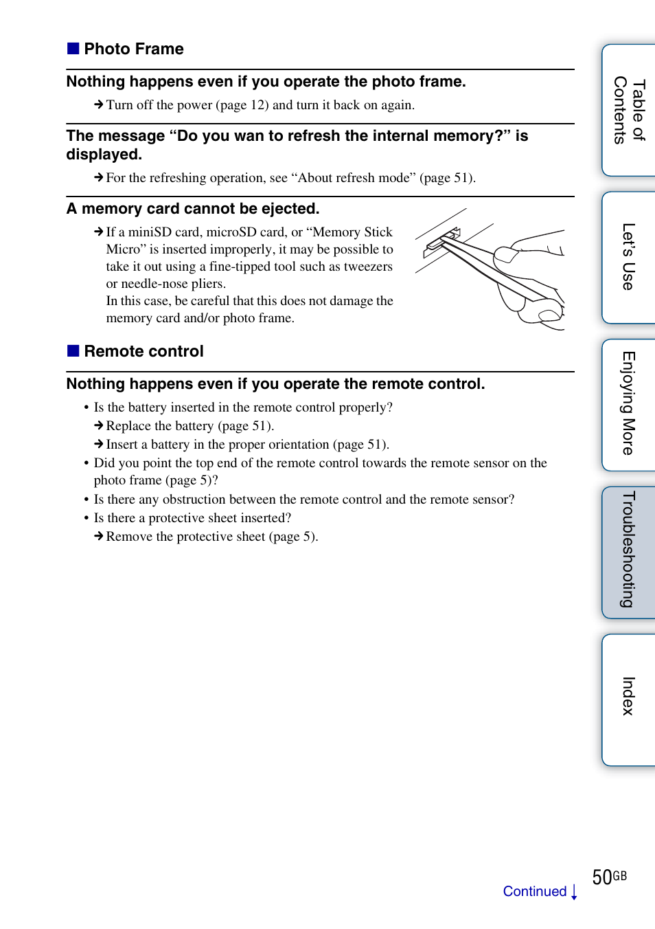 Sony DPF-HD800 User Manual | Page 50 / 63