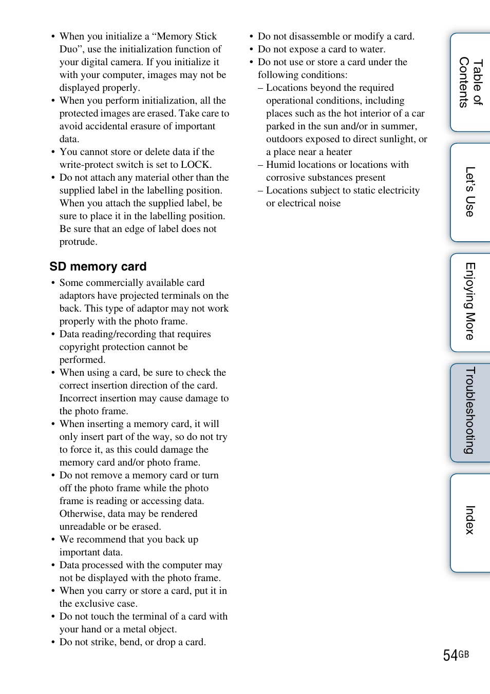 Sony DPF-HD800 User Manual | Page 54 / 63