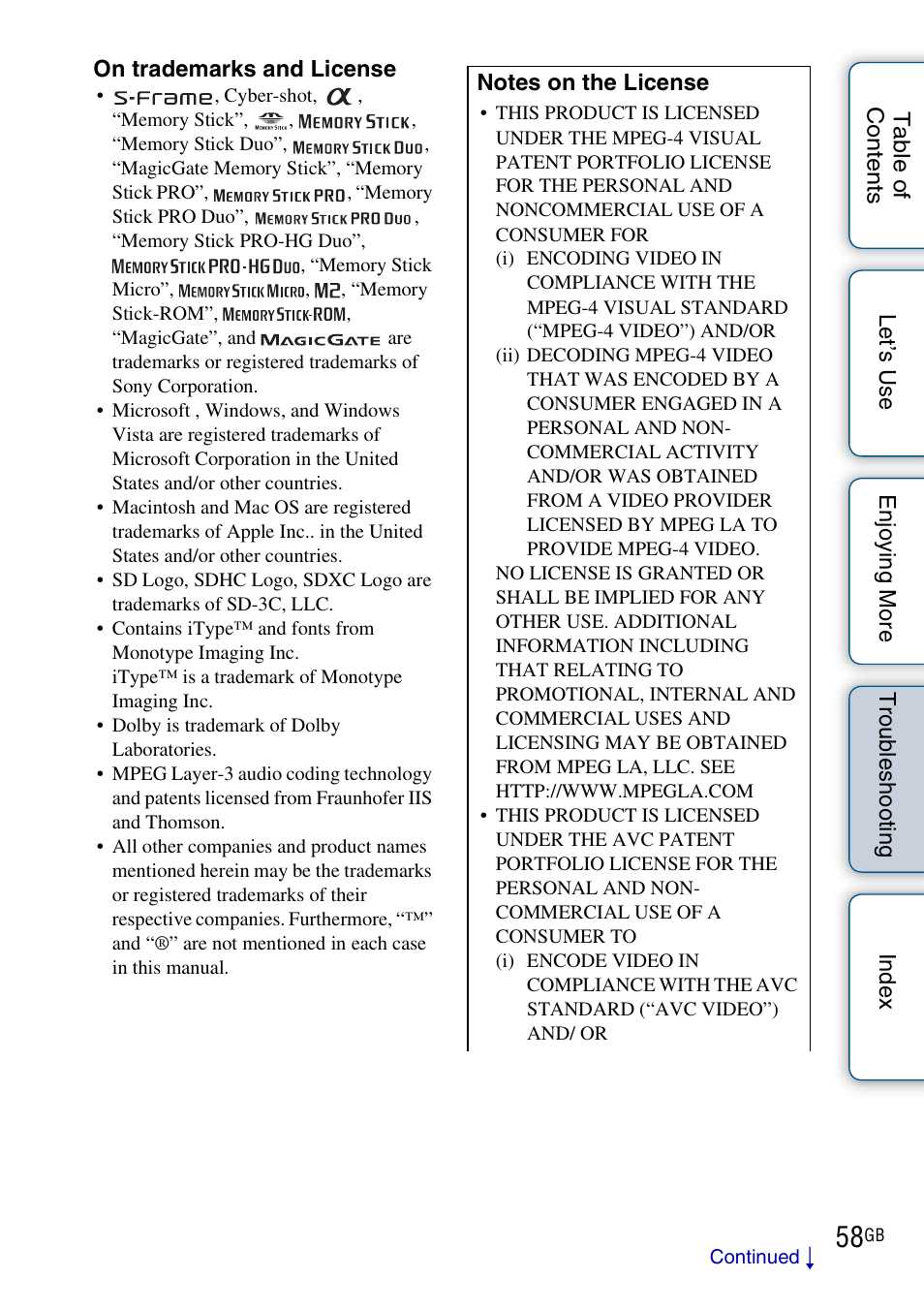 Sony DPF-HD800 User Manual | Page 58 / 63