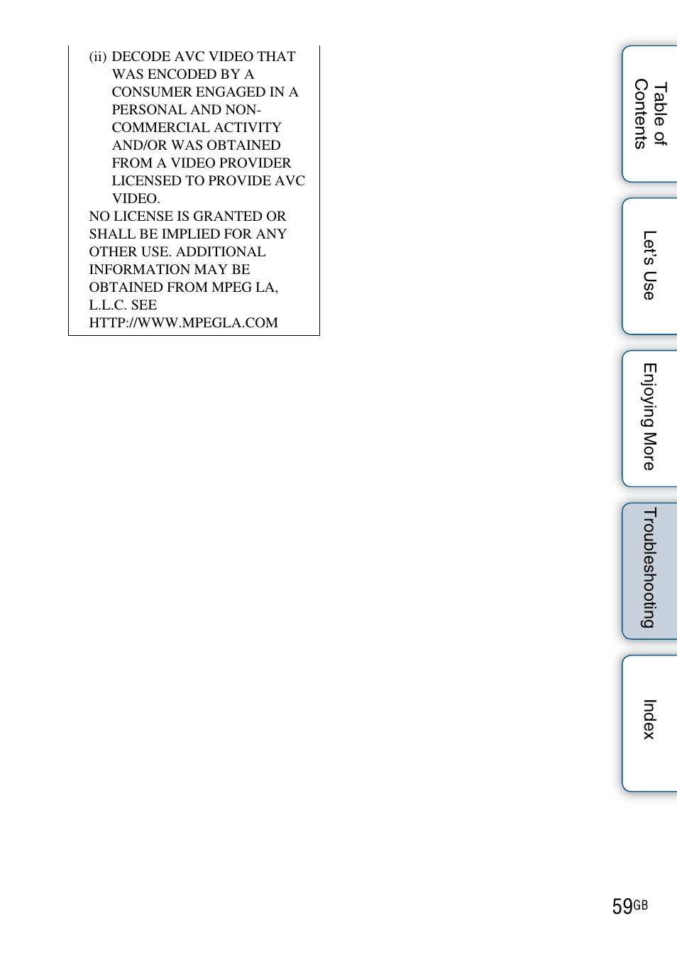 Sony DPF-HD800 User Manual | Page 59 / 63