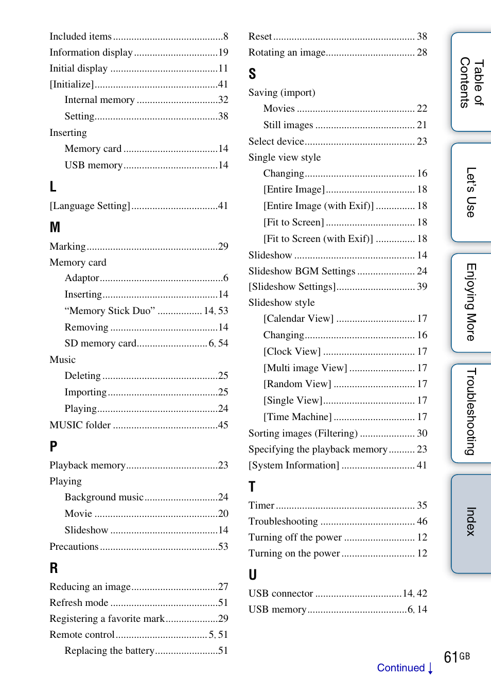 Sony DPF-HD800 User Manual | Page 61 / 63