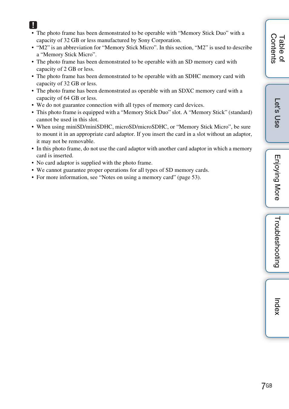 Sony DPF-HD800 User Manual | Page 7 / 63