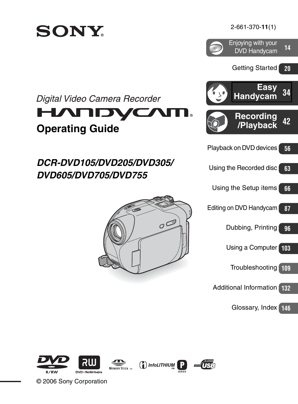 Sony DCR-DVD205 User Manual | 156 pages