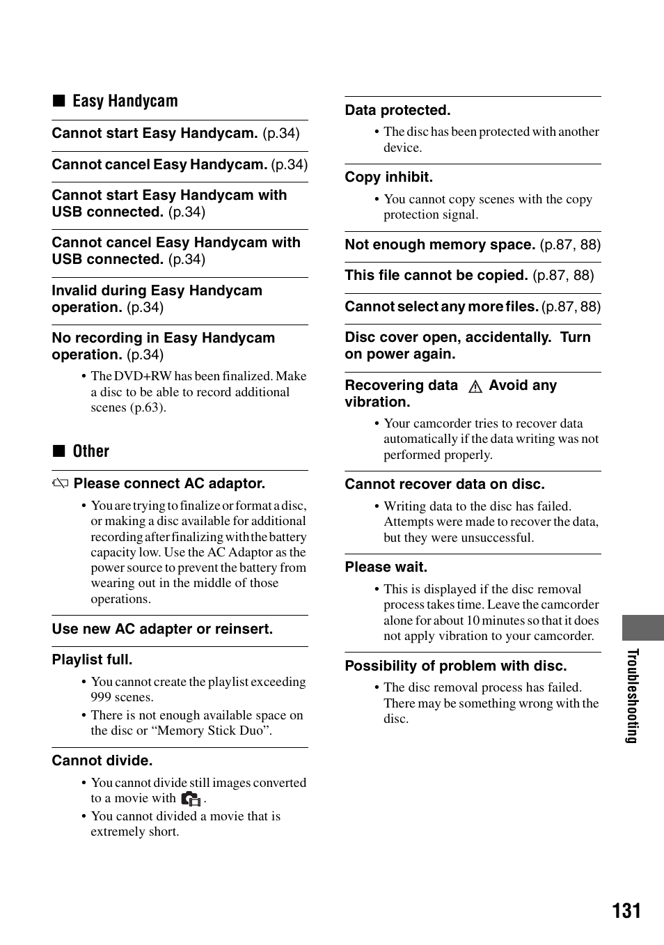 Sony DCR-DVD205 User Manual | Page 131 / 156