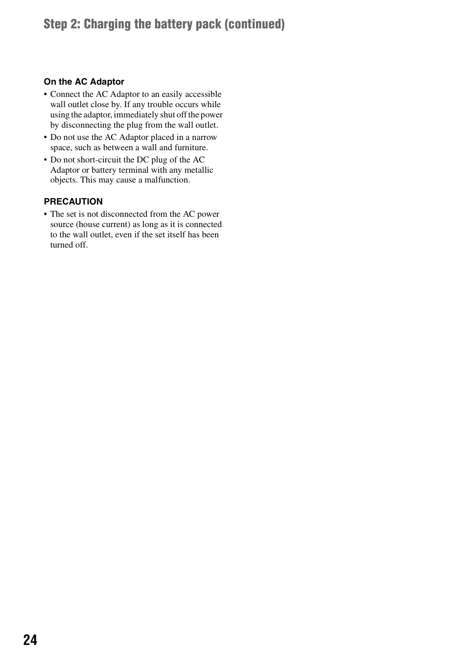 Step 2: charging the battery pack (continued) | Sony DCR-DVD205 User Manual | Page 24 / 156