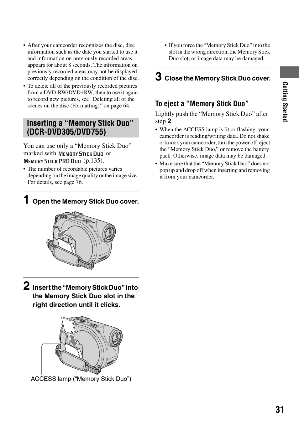 Sony DCR-DVD205 User Manual | Page 31 / 156