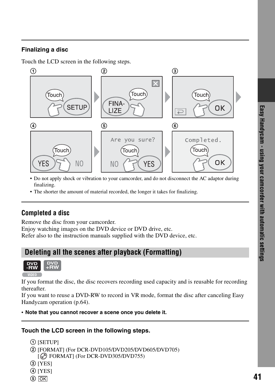 Sony DCR-DVD205 User Manual | Page 41 / 156