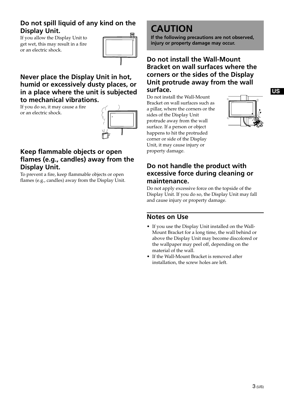 Caution | Sony SU-XWQ005 User Manual | Page 5 / 40