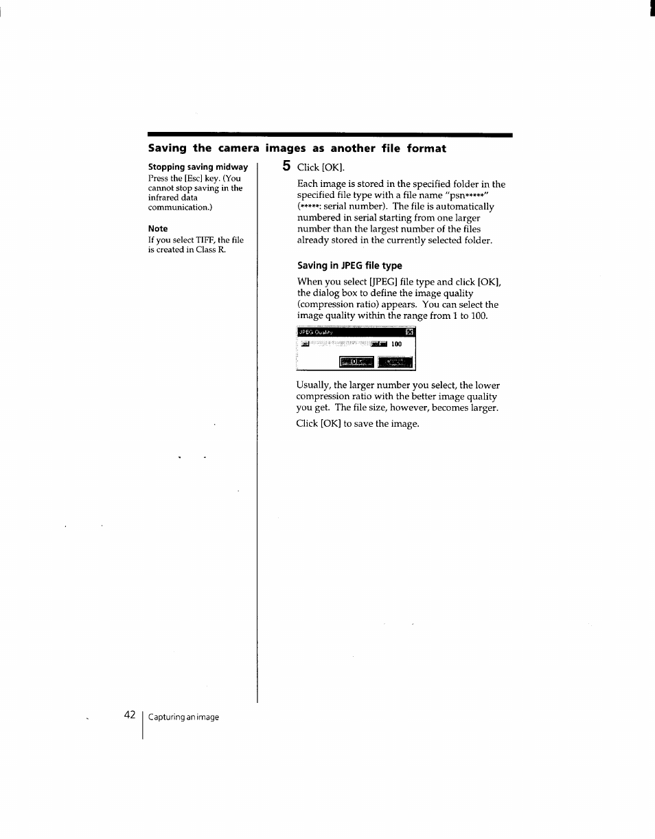 Saving in jpeg fiie type | Sony DSC-F1 User Manual | Page 41 / 127