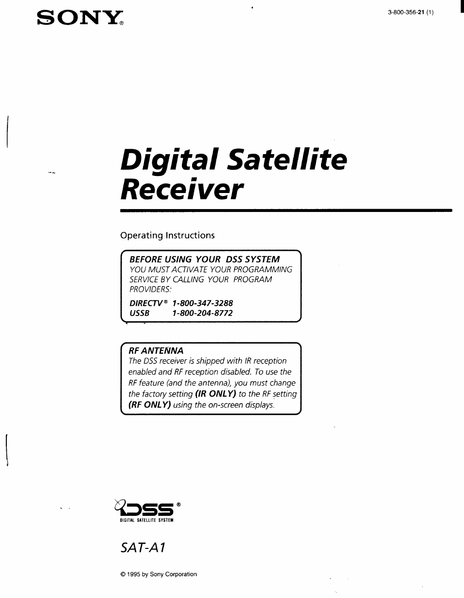Sony SAT-A1 User Manual | 89 pages