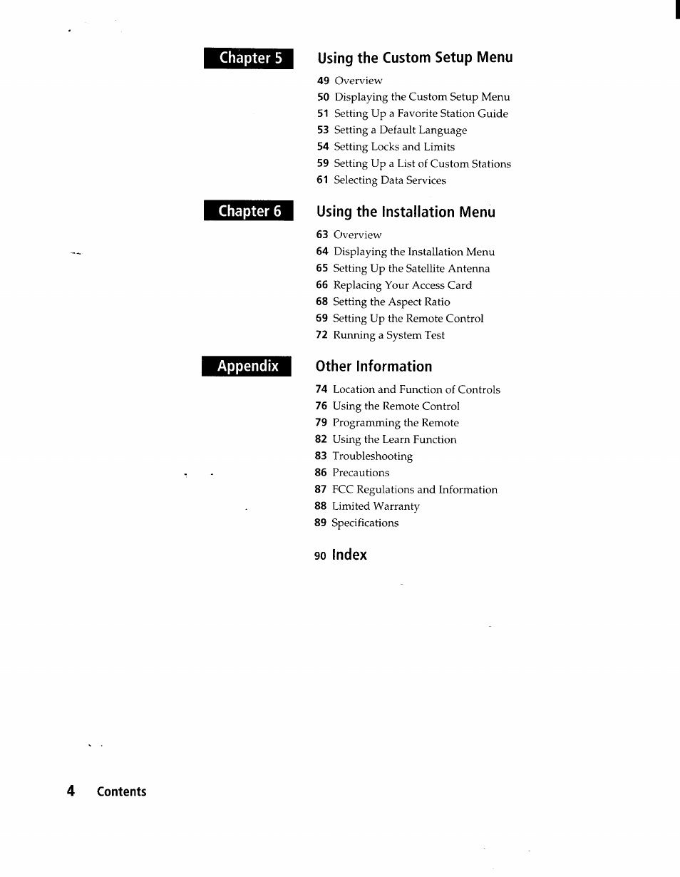 Sony SAT-A1 User Manual | Page 4 / 89