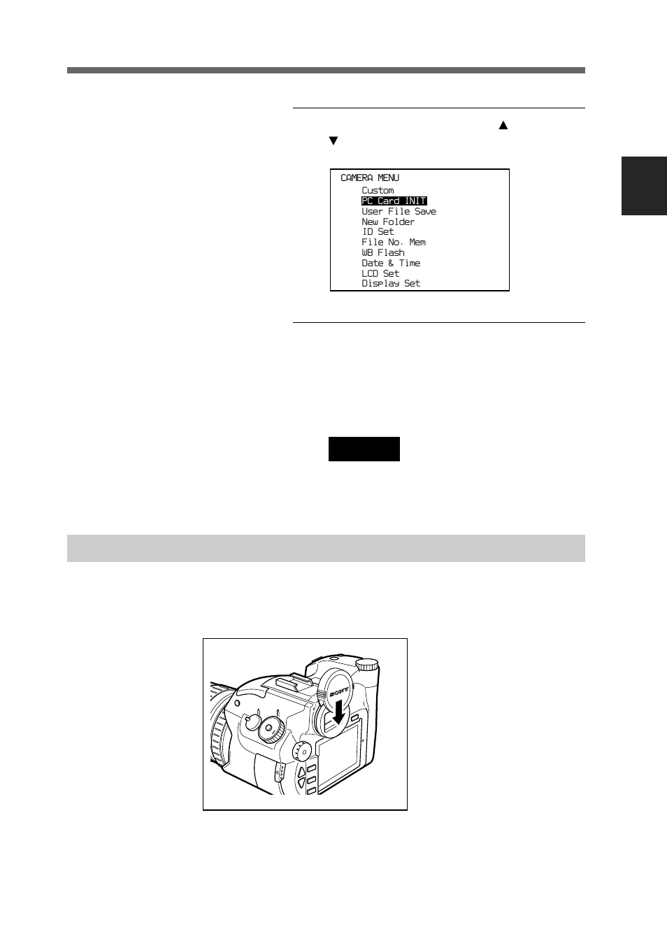Attaching the viewfinder cap, Preparations, Caution | The message “initialize ok?” appears | Sony DSC-D770 User Manual | Page 31 / 128