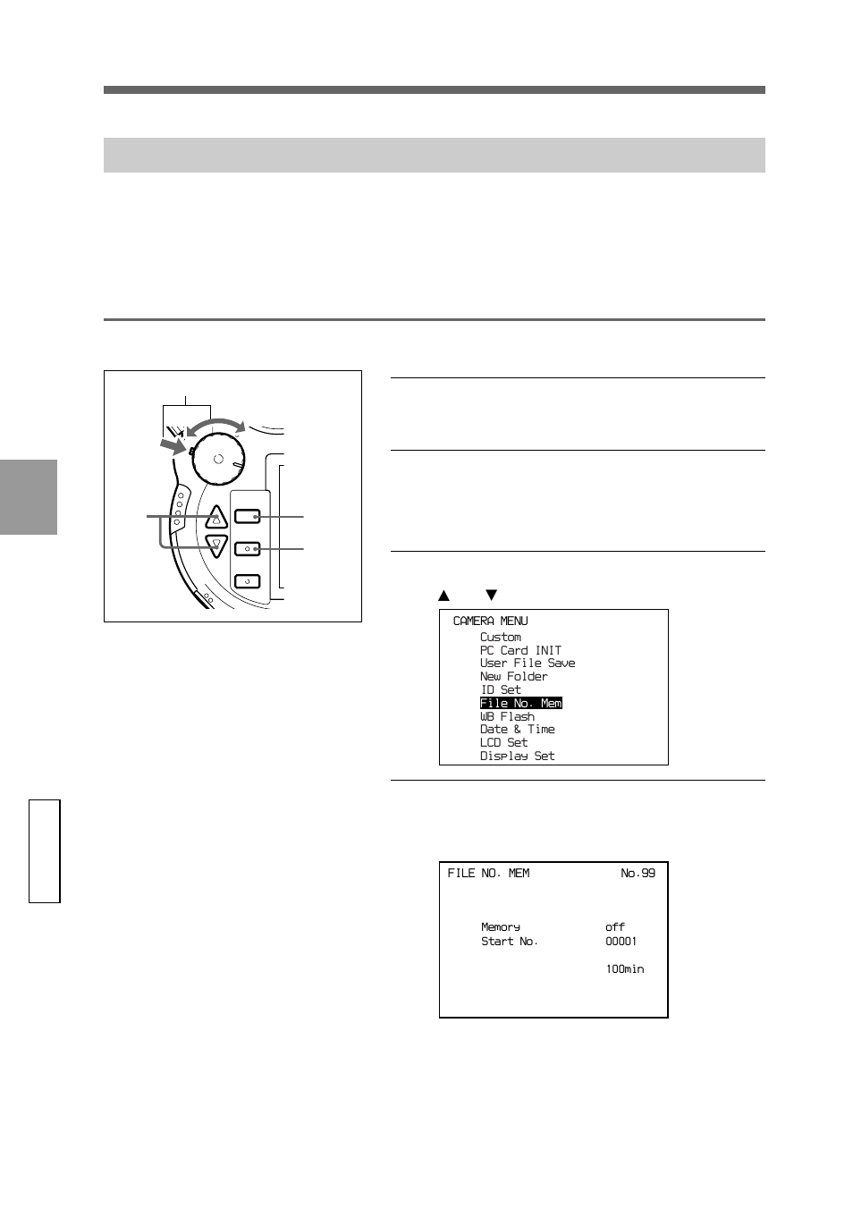 Adv anced operations settings, Specifying a file number before shooting | Sony DSC-D770 User Manual | Page 72 / 128