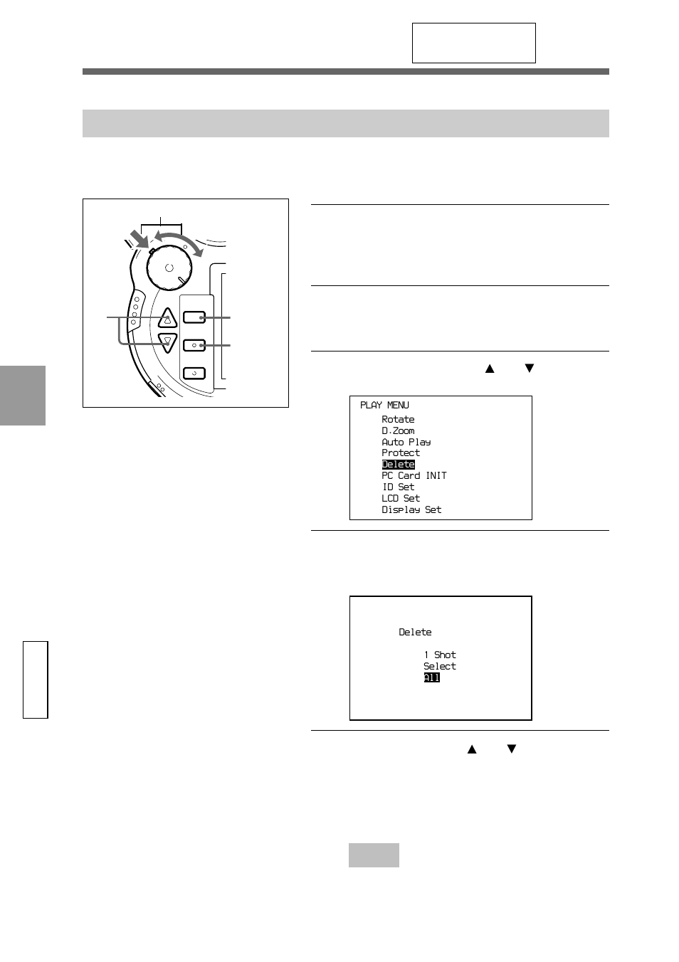 Erasing, Erasing all pictures, Advanced operations erasing | Adv anced operations erasing | Sony DSC-D770 User Manual | Page 92 / 128
