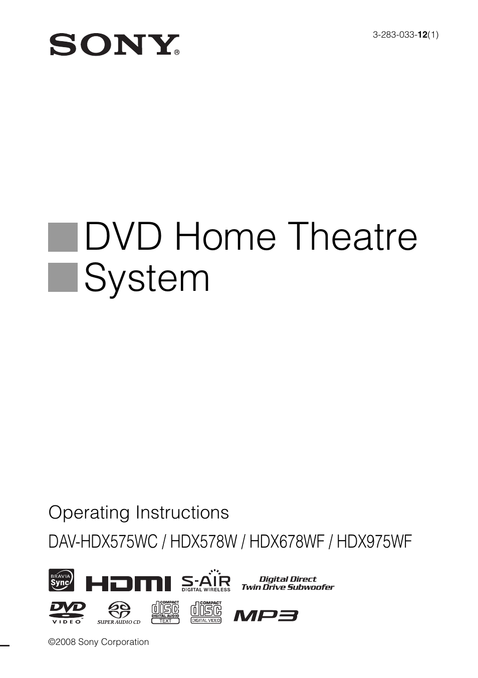 Sony HCD-HDX678WF User Manual | 128 pages