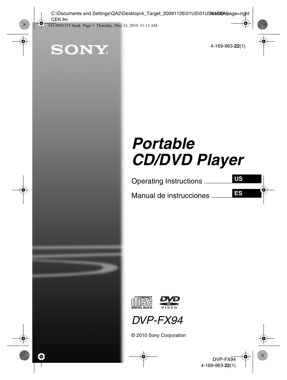 Sony DVP-FX94 User Manual | 40 pages